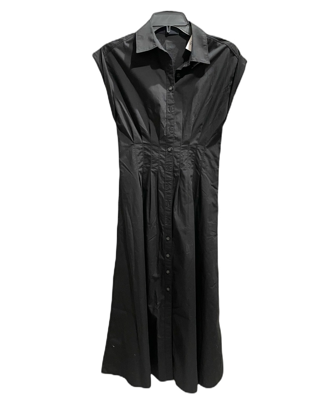 ❤️ GAP BLACK POPLIN CINCHED MIDI SHIRTDRESS SIZE XXS NEW